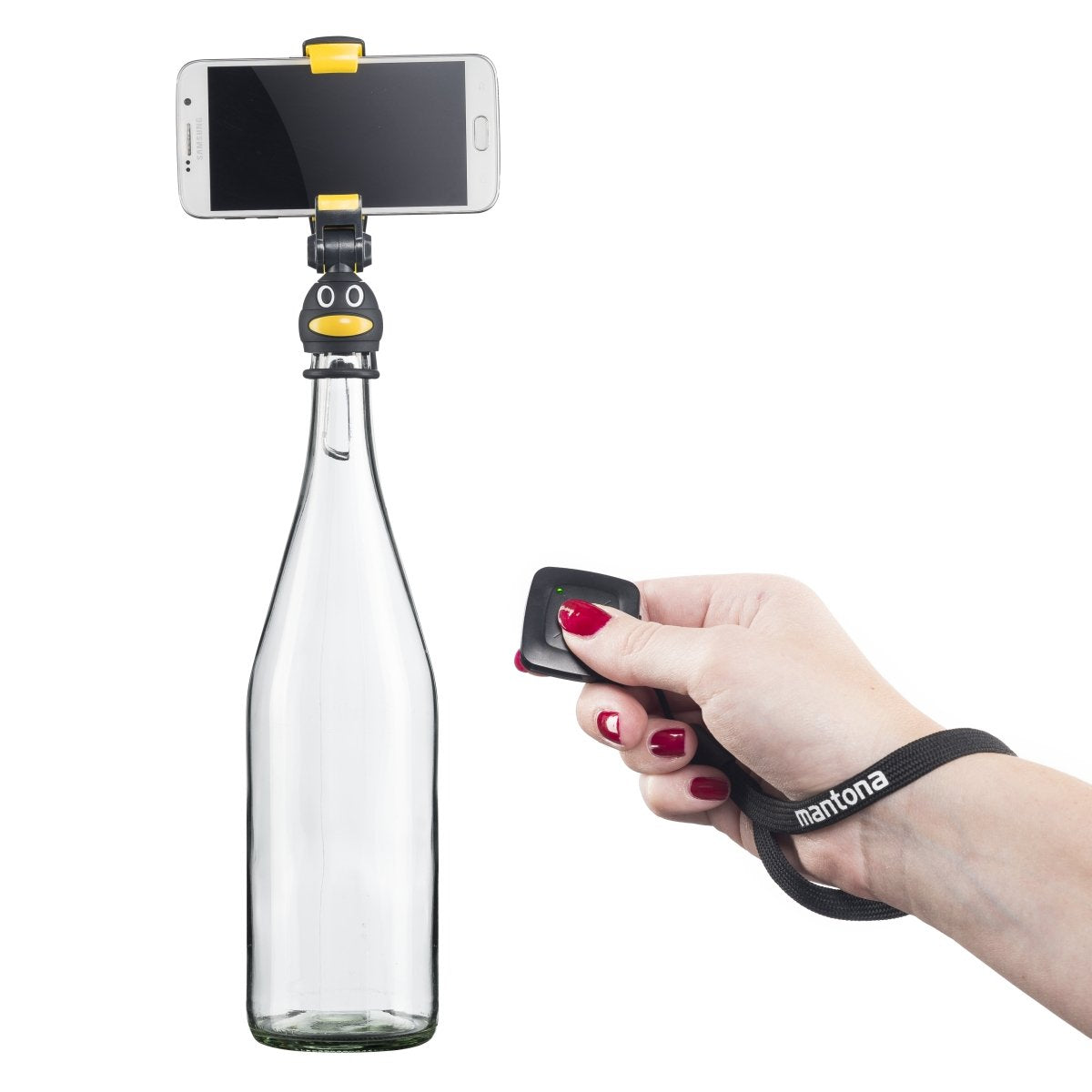 EAN 4056929212365 - Mantona 21236 soporte Soporte activo para teléfono móvil Teléfono móvil/smartphone Negro, Amarillo imagen 3