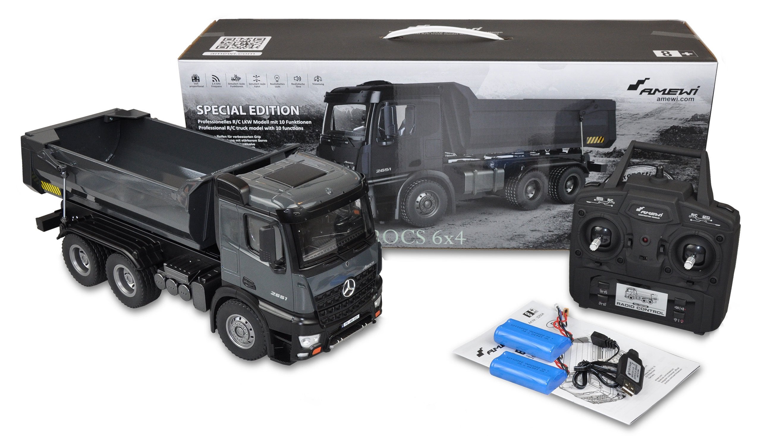 EAN 4260677952415 - Amewi Mercedes Arocs Kipper Pro modelo controlado por radio Cabeza tractora Motor eléctrico imagen 5