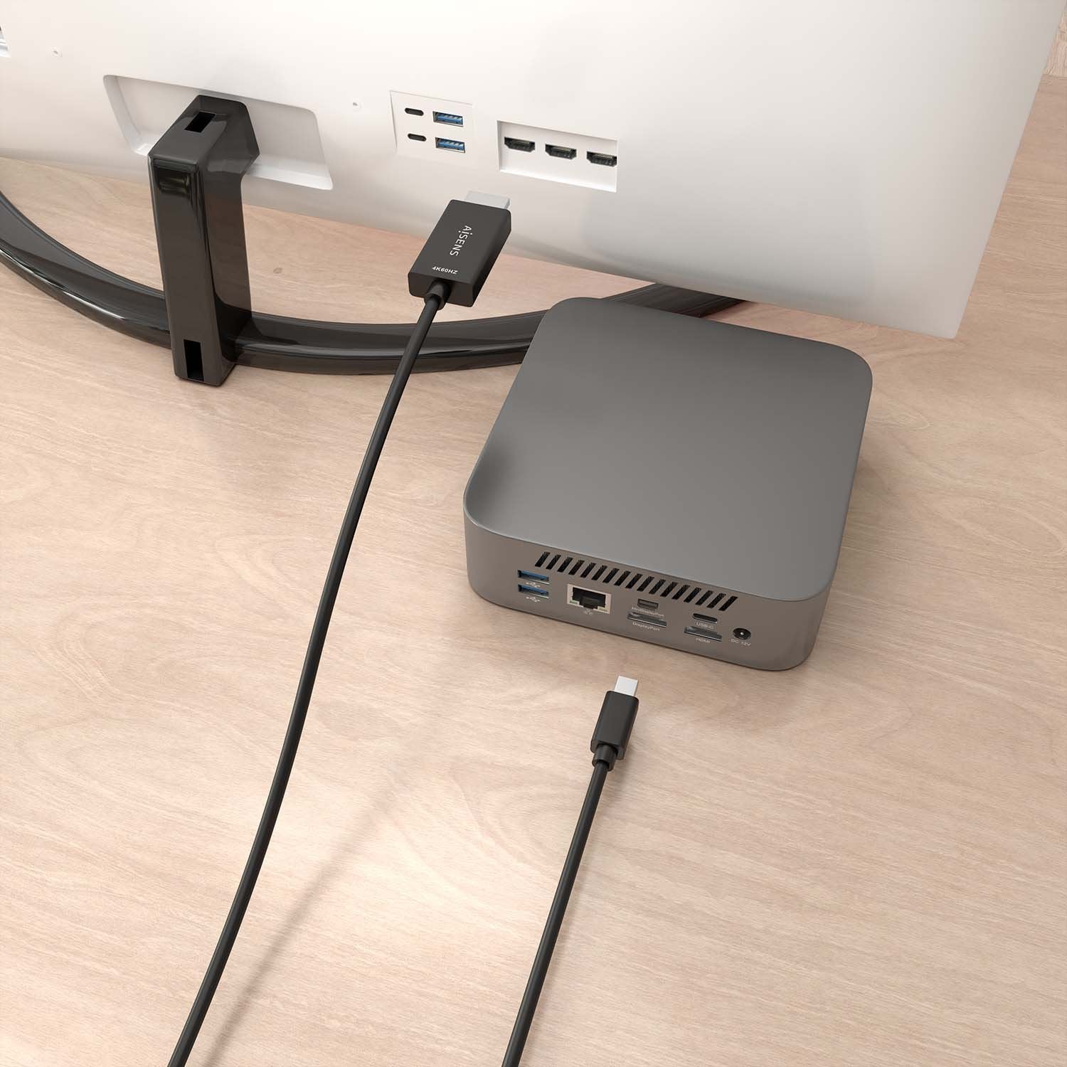 Aisens Cable Conversor Mini Dp A Hdmi 4k@60hz, Mini Dp/M-Hdmi/M, Negro, 1.0m