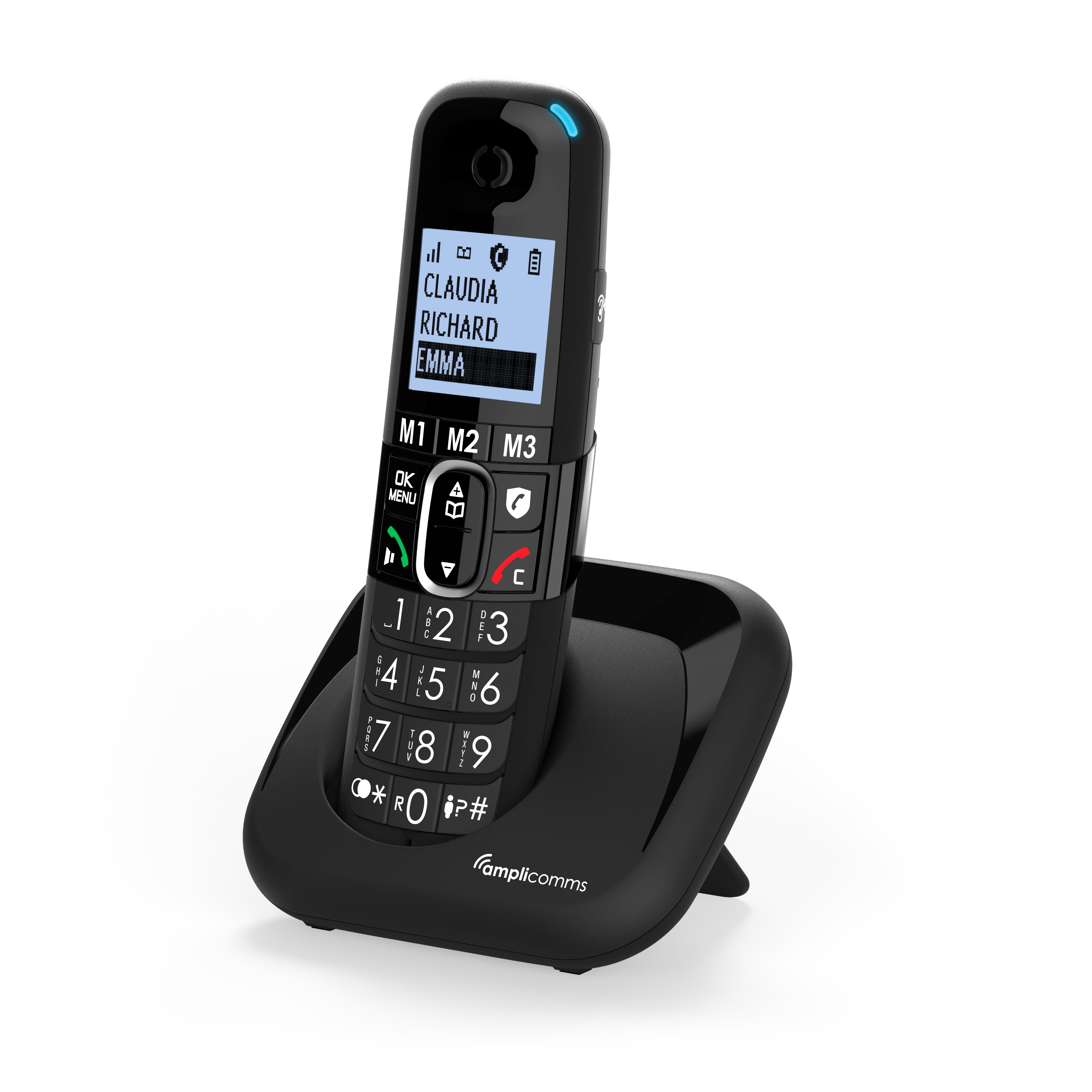 EAN 3700601423334 - amplicomms BigTel 1502 Teléfono DECT Identificador de llamadas Negro imagen 2