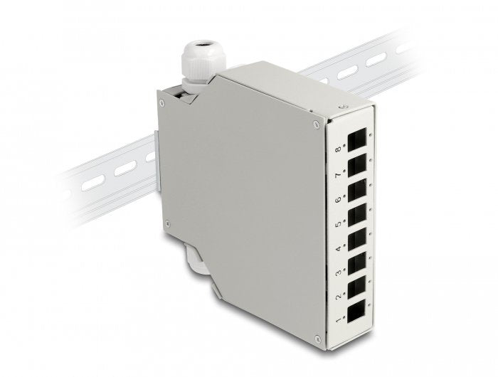 Lwl Verteilerbox Für Hutschiene 8 Port Grau