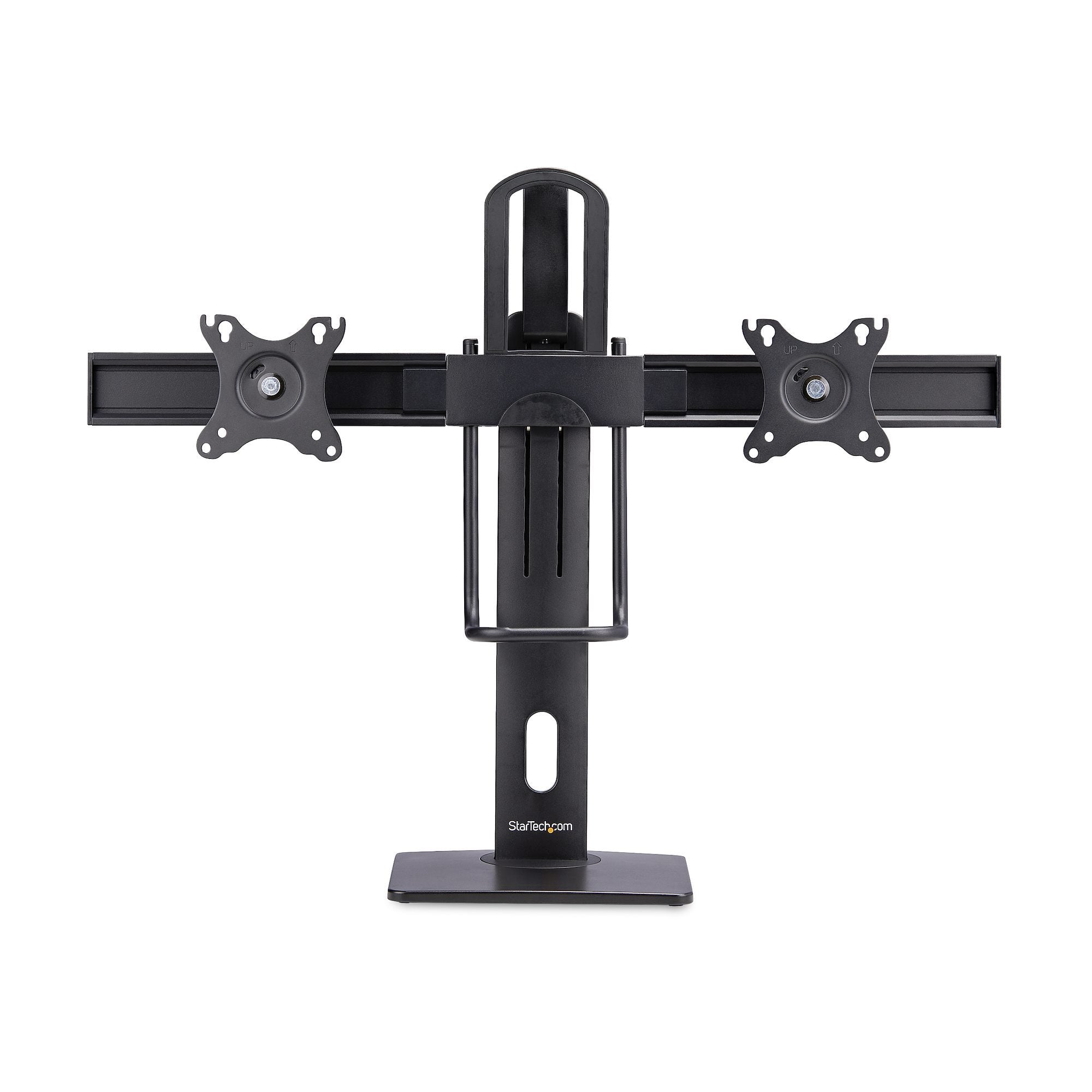 Startech.Com Crossbar Dual Monitor Desk Stand, Double 27inch Screens/Vesa Aufstellung - Für 2 Monitore - Negro