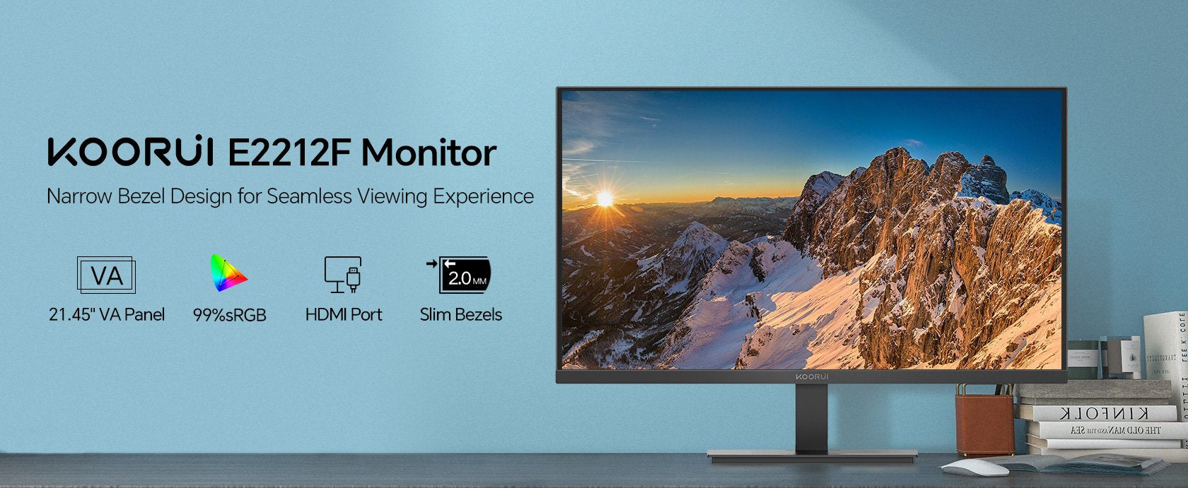 Koorui E2212f Pantalla Para Pc 54,5 Cm (21.4") 1920 X 1080 Pixeles Full Hd Negro