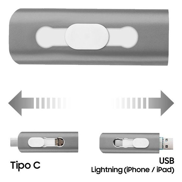 EAN 8434847047027 - COOL Accesorios 8434847047027 unidad flash USB 128 GB USB Type-A/USB Type-C/Lightning Gris imagen 4