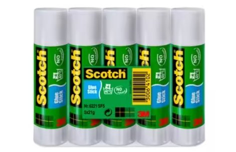 Scotch Pack De 5 Pegamentos En Barra Adhesivo Solido - 21gr Por Unidad - Transparente