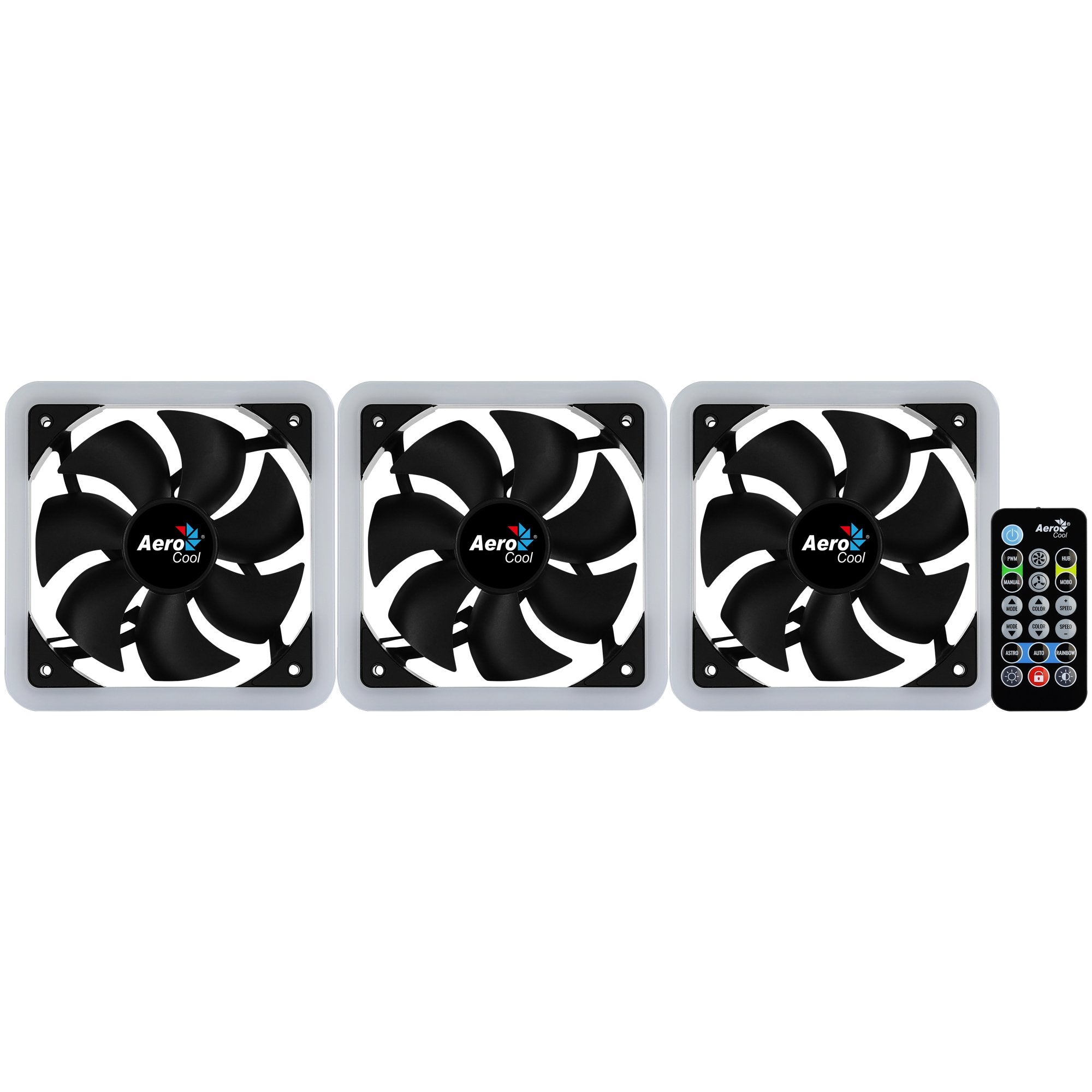 Pack 3 Ventiladores Aerocool Edge 14 Pro 14cm H66f Hub + Control Remoto