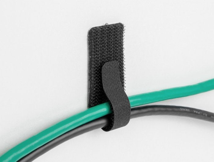 Delock Mini Klett-Cablehalter L 90 Mm X B 24 Mm Selbstklebend 10 Stück Weiss