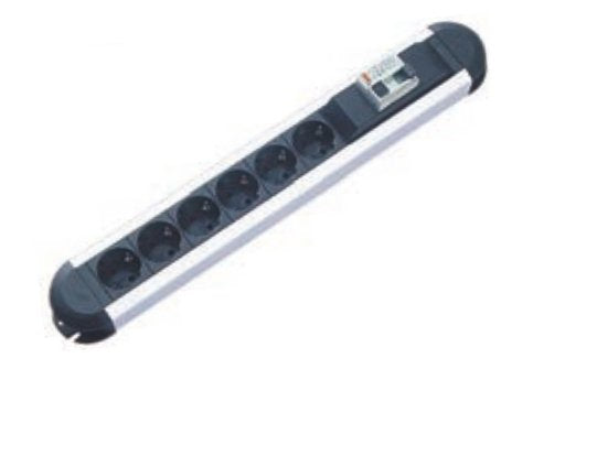 Bachmann Primo Base Múltiple 1,75 M 6 Salidas Ac Interior Aluminio, Negro