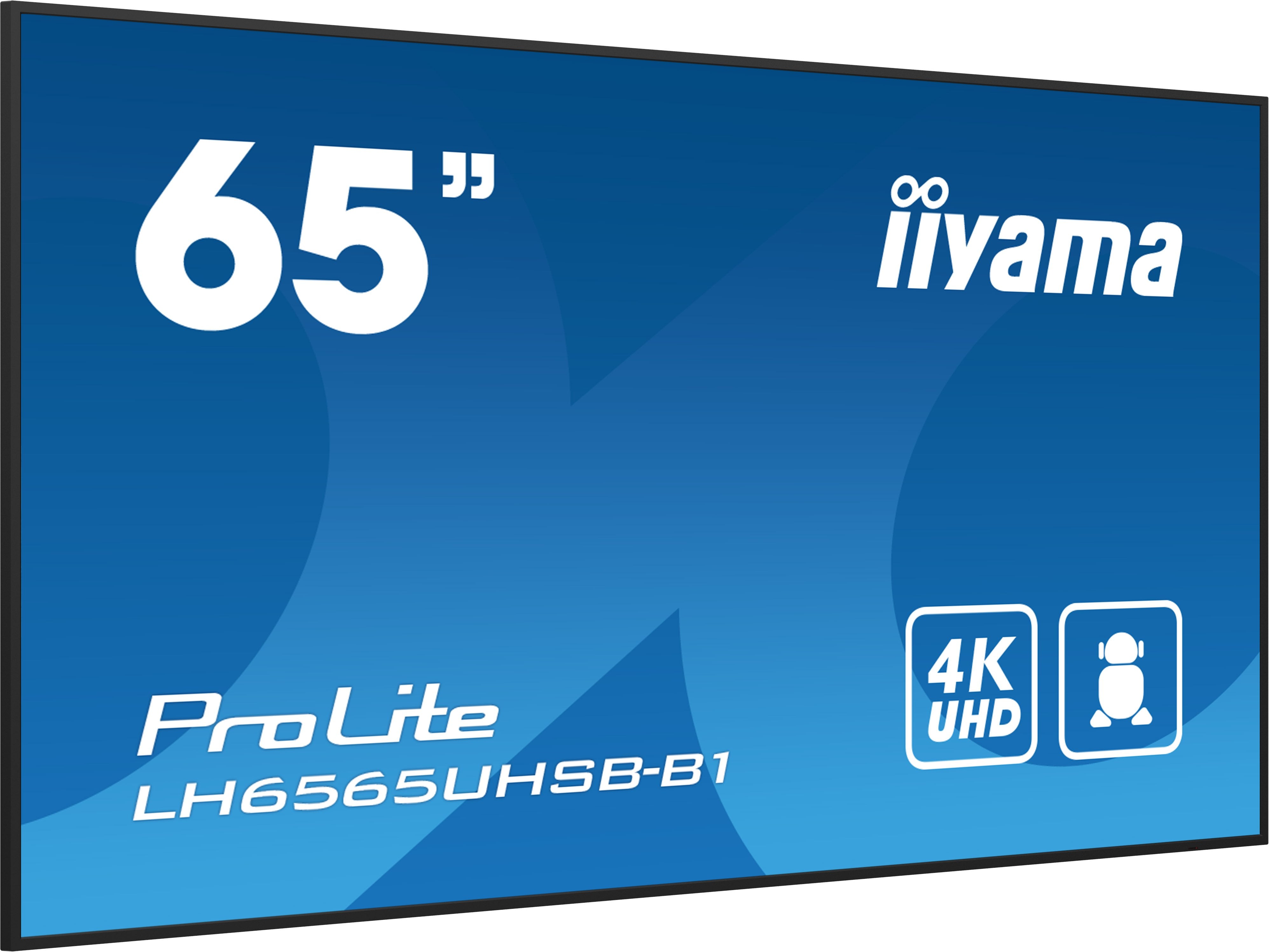 Iiyama Prolite Lh6565uhsb-B1 165 Cm (65") Klasse (163.9 Cm (64.5") Sichtbar) Lcd-Display Mit Led-Hintergrundbeleuchtung