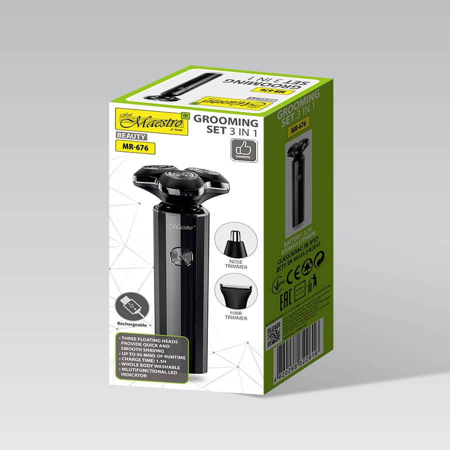 EAN 4820268322616 - Maestro MR-676 depiladora para la barba Batería 7 mm Negro imagen 4