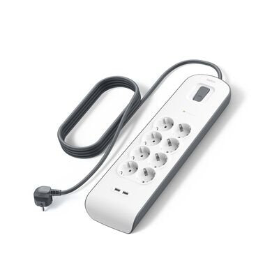 EAN 0745883899470 - Belkin BSV804VF2M-V2 limitador de tensión Gris, Blanco 8 salidas AC imagen 1