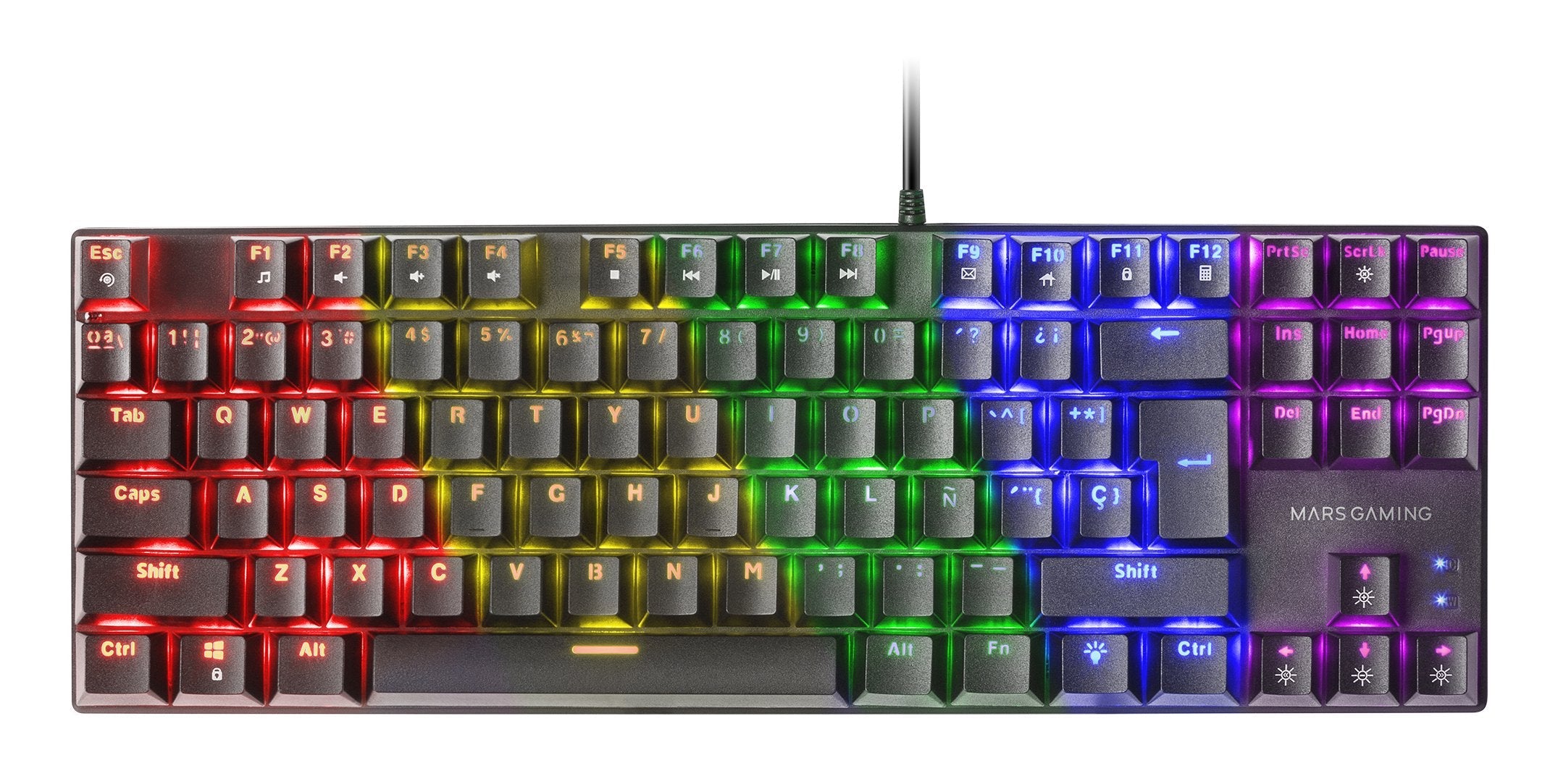 Mars Gaming Mk80 Teclado Gaming Mecanico - Tkl Compacto - Iluminacion Rgb - Switches Antipolvo - Teclas Imborrables -
