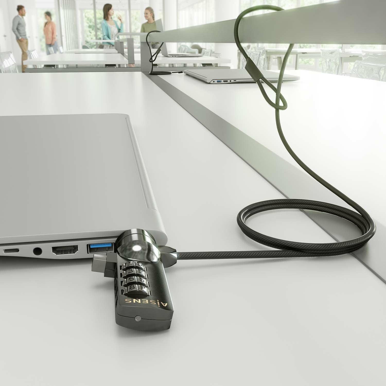 Aisens Cable De Seguridad Para Portátiles Aslk-D40n03-Bk 1.5m