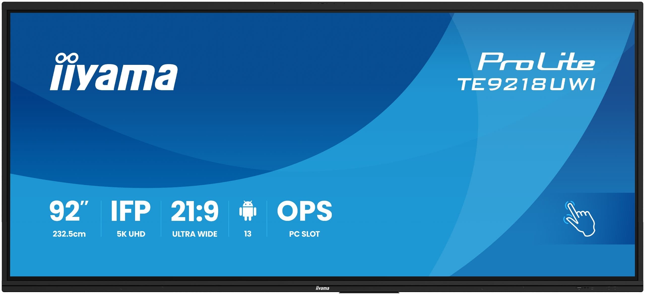 EAN 4948570124305 - iiyama TE9218UWI-B1AG pantalla de señalización Panel plano interactivo 2,32 m (91.5") LED Wifi 500 cd / m imagen 1