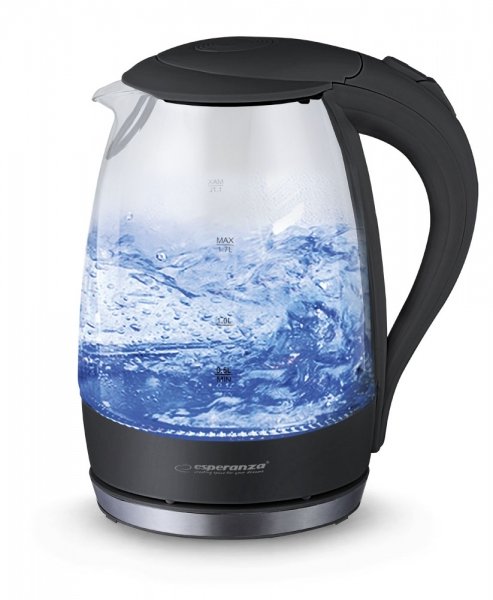 EAN 5901299915684 - Esperanza EKK011K tetera eléctrica 1,7 L 2200 W Negro, Gris, Transparente imagen 2