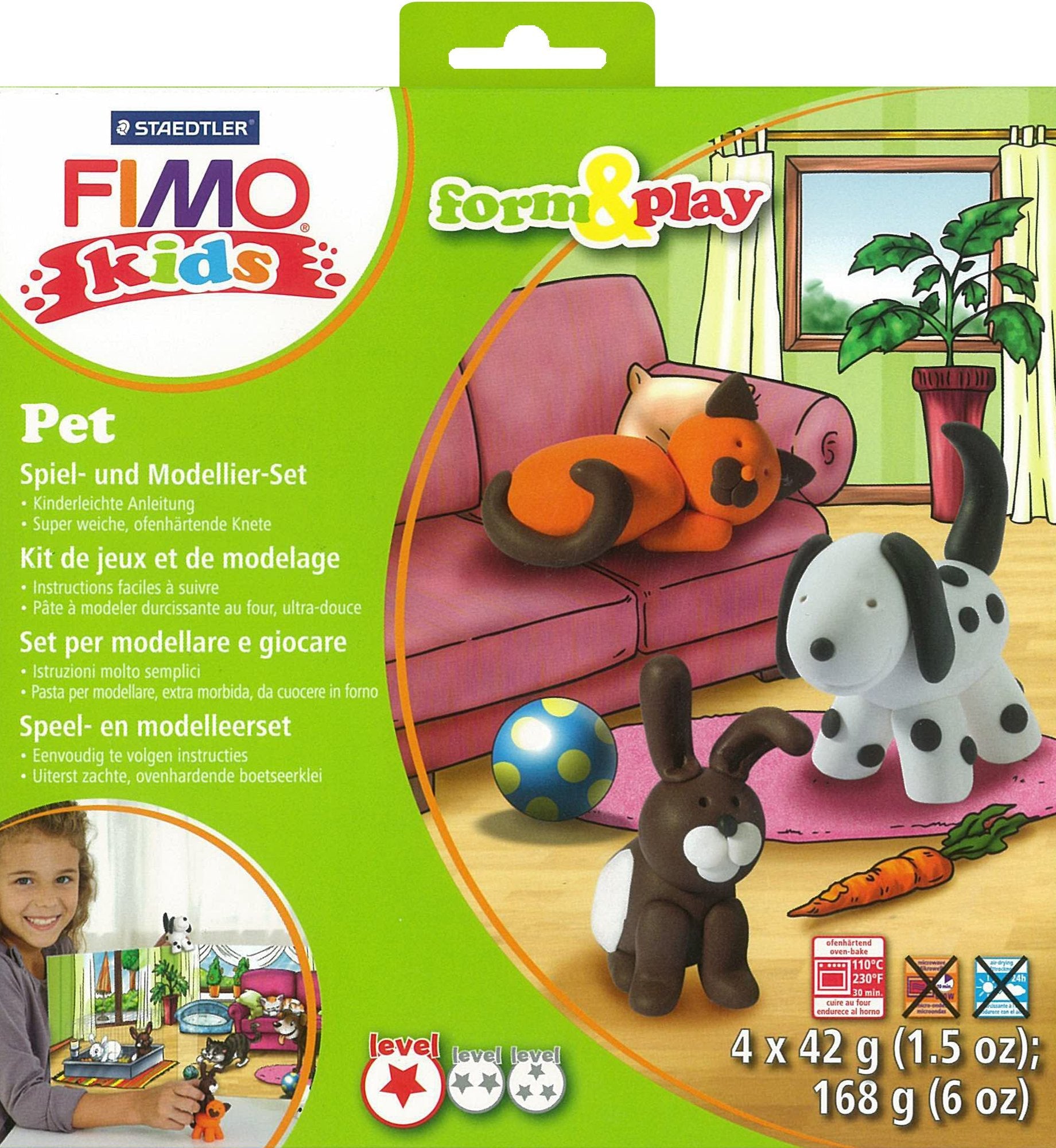 Fimo Set Mod.Masse Fimo Niños F&P Mascotas