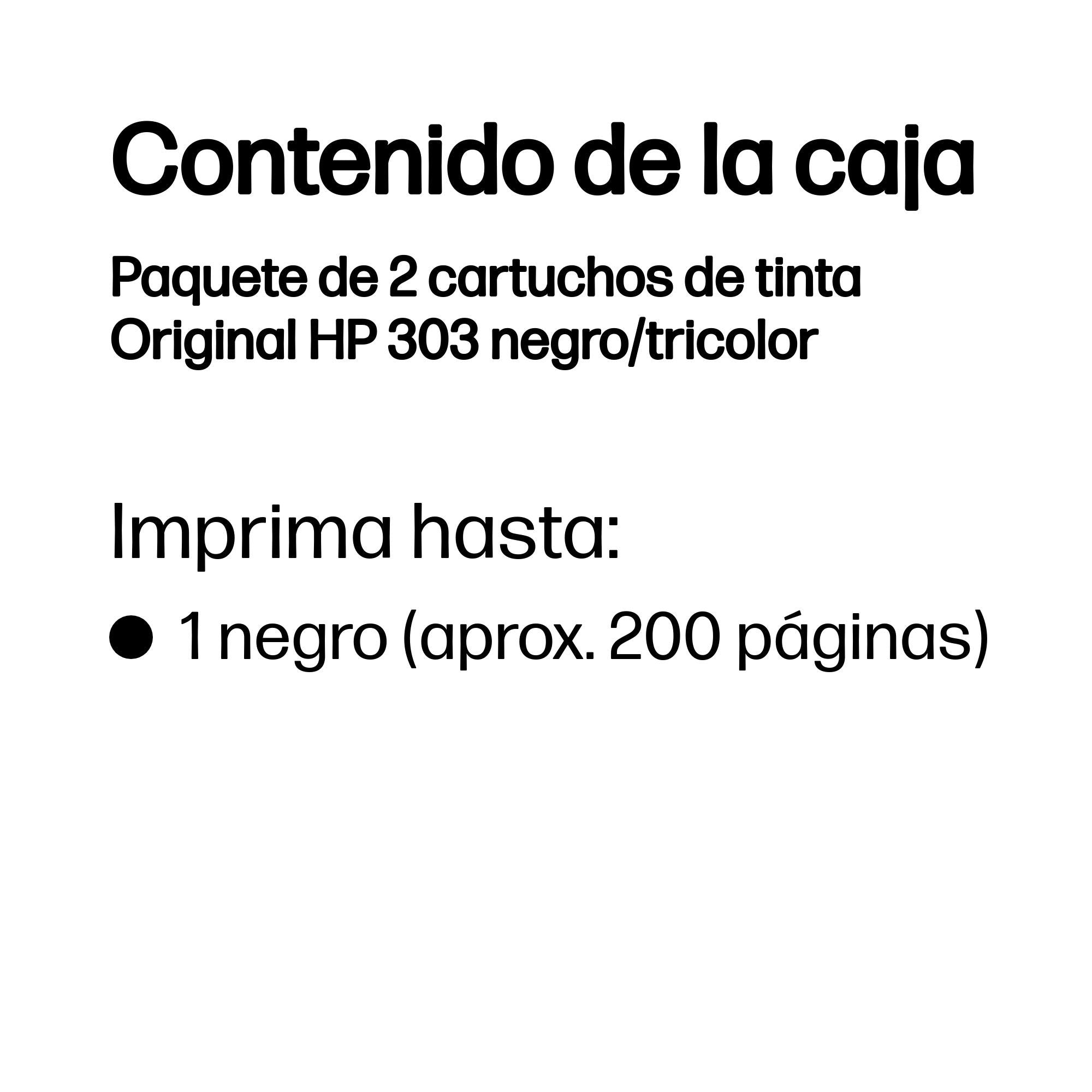 EAN 0192545863988 - HP 303 2-pack Black/Tri-color Original Ink Cartridges cartucho de tinta 2 pieza(s) Rendimiento estándar N imagen 3