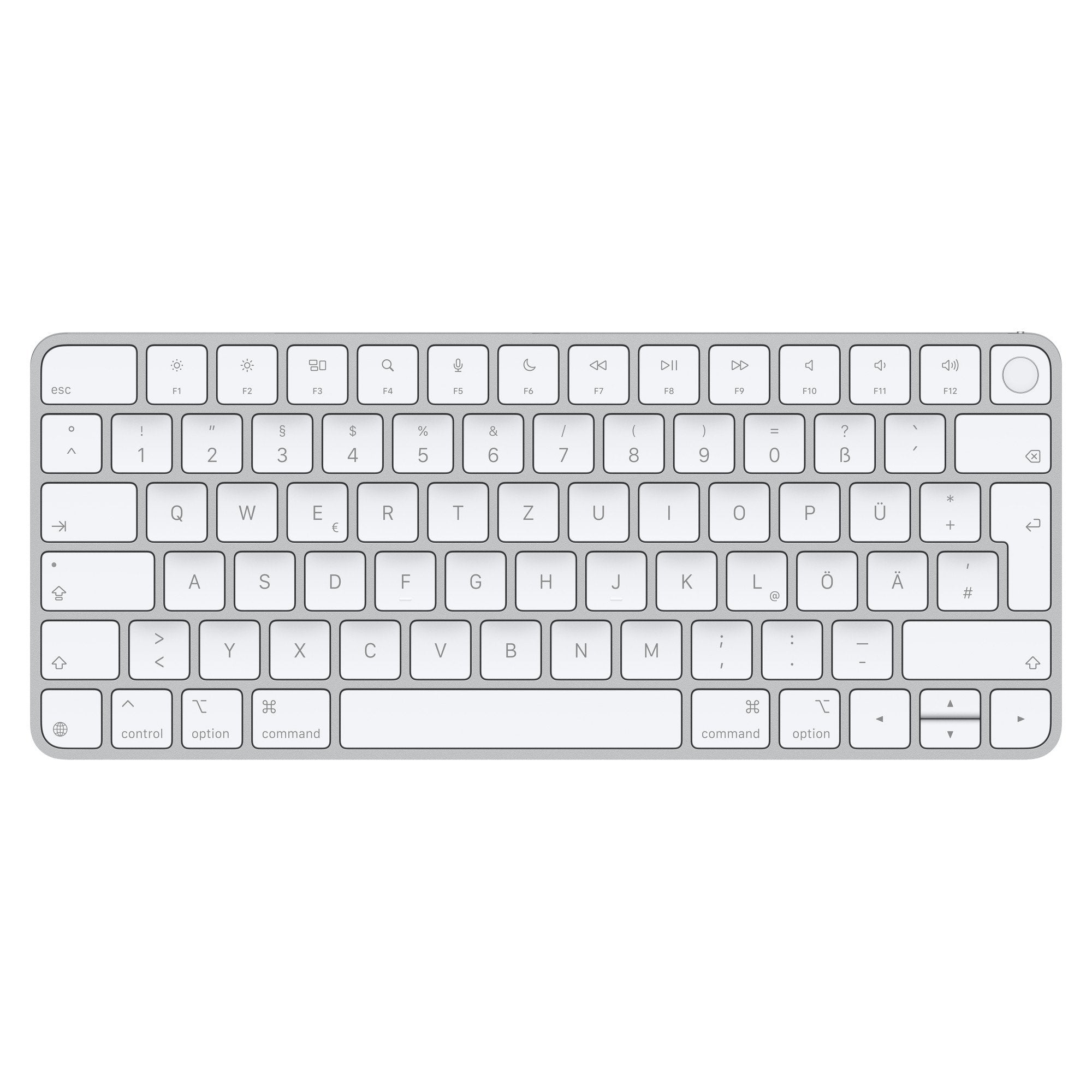 EAN 195949633607 - Apple Magic teclado Universal USB + Bluetooth QWERTZ Plata, Blanco imagen 1