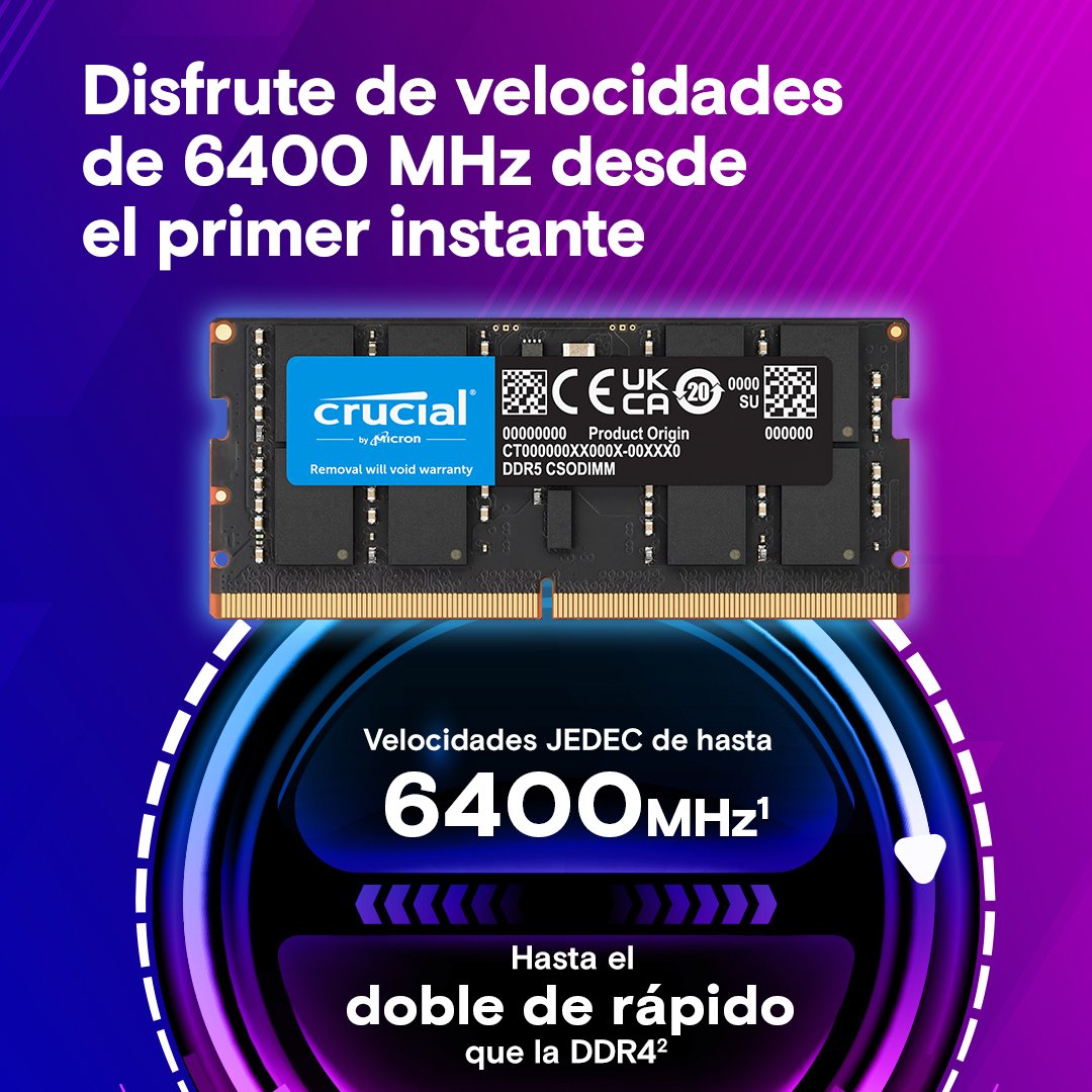 EAN 649528940353 - Crucial CT16G64C52CS5 módulo de memoria 16 GB 1 x 16 GB DDR5 6400 MT/s 262-pin SO-DIMM imagen 2