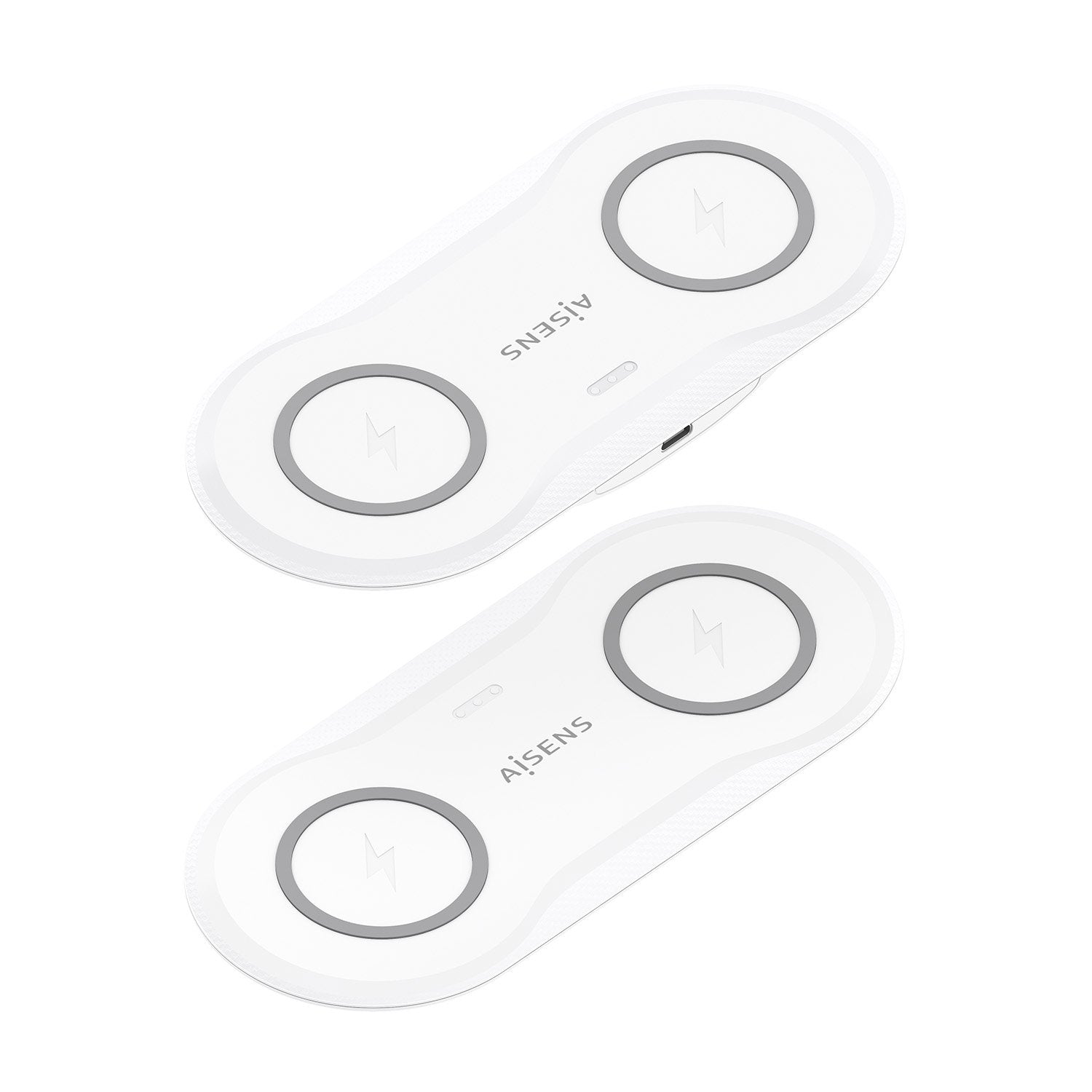 Aisens Cargador Inalambrico Usb-C 15w 2 En 1 Para Movil Auriculares, Blanco