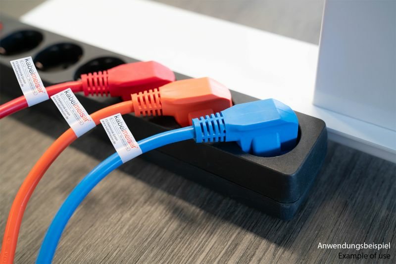 Cablemeimer Schutzkontakt-M. 90° Gew. An C13 Naranja 10m