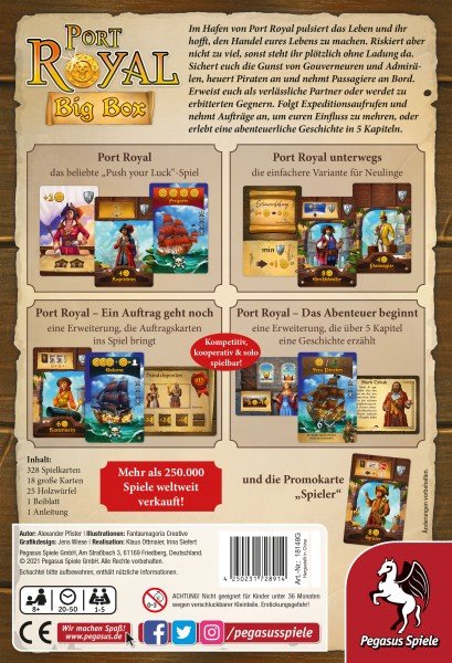 Pegasus Port Royal Big Box, Juego De Cartas 18148g