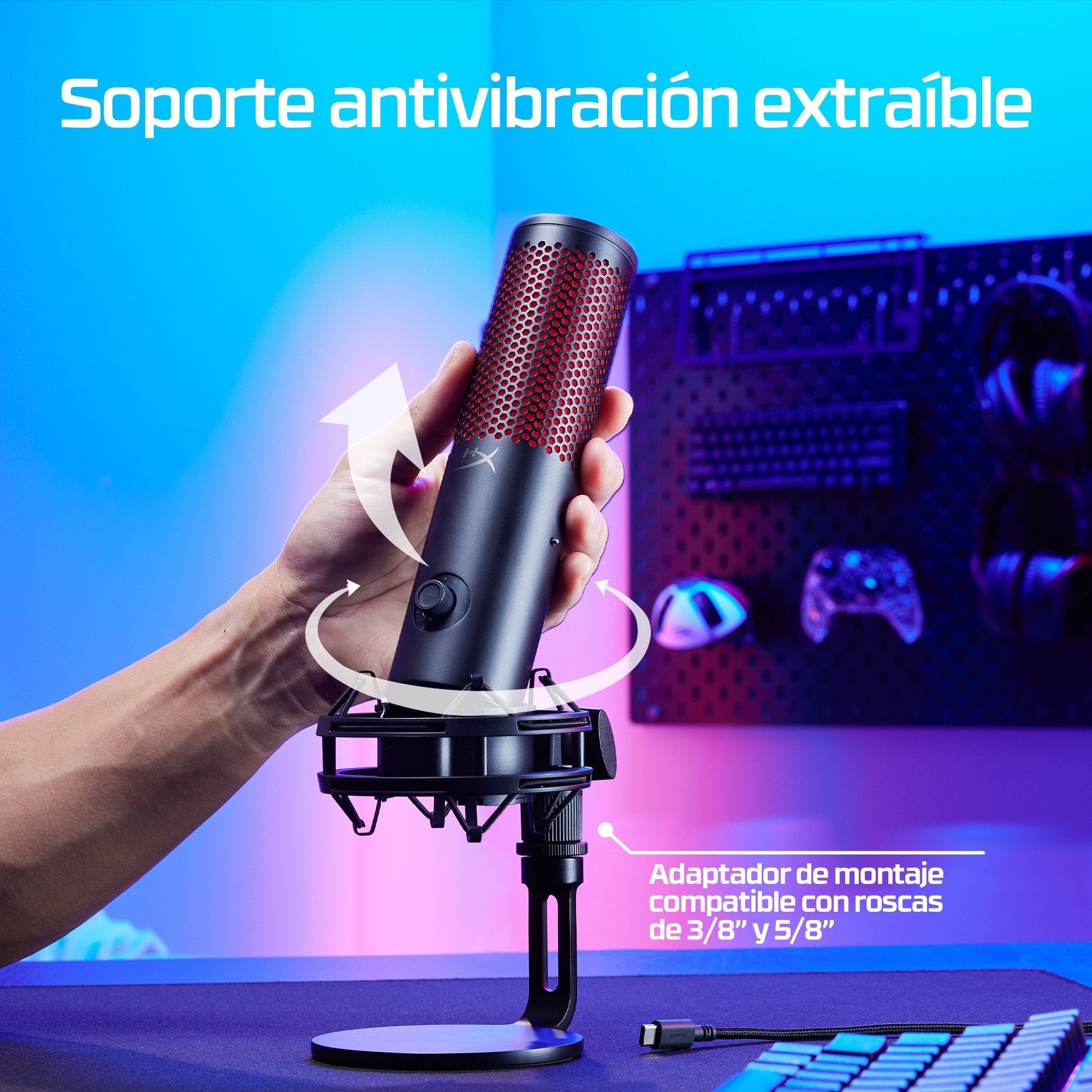 EAN 0197497651058 - HyperX QuadCast 2 - USB Microphone (Black) Micrófono para crear podcasts imagen 14