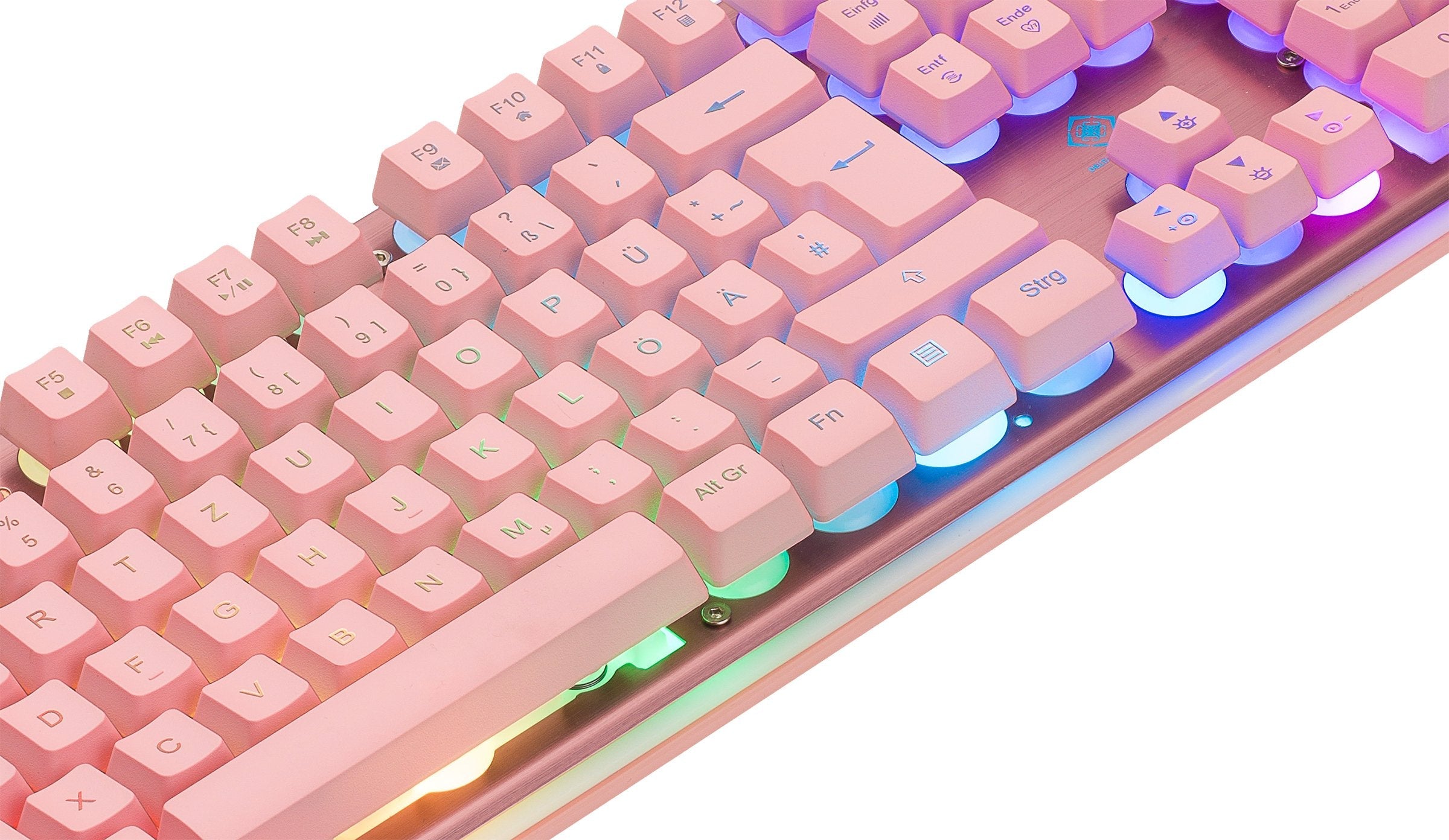 Teclado Alemán Deltaco Gam-021-Rgb-P-De Juego Usb Qwertz Rosa