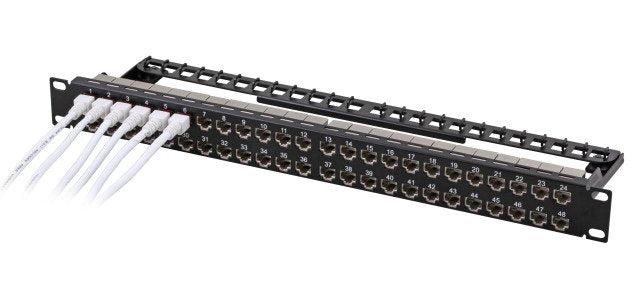 Efb 24-Port Patchpanel Cat.6a 1he Bestckt Mit Einbauadapter Schwarz