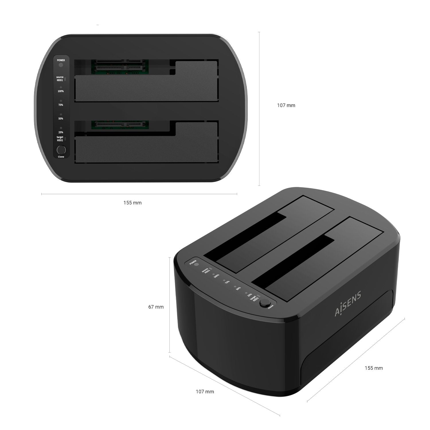 Aisens Docking Station Para Discos Duros Asds-D03b
