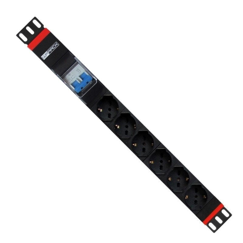 EAN 8054392610738 - WP WPN-PDU-G02-06 unidad de distribución de energía (PDU) 6 salidas AC 1U Negro, Rojo imagen 1