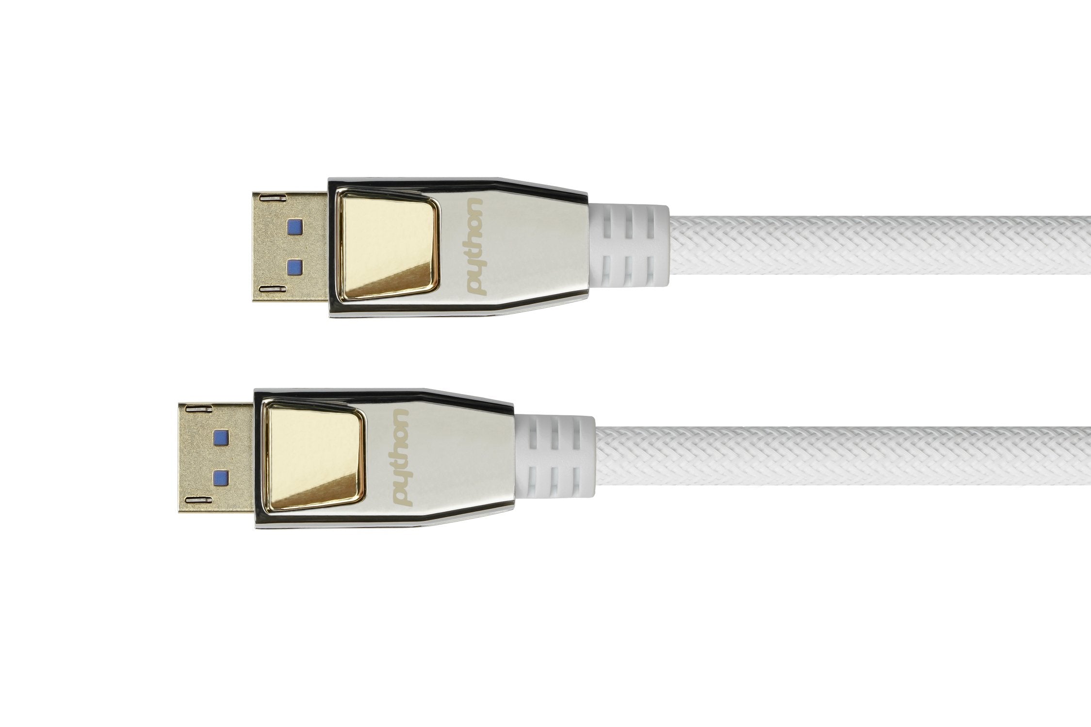 Cable Python Displayport 2.0 Trenzado Blanco 0,5m