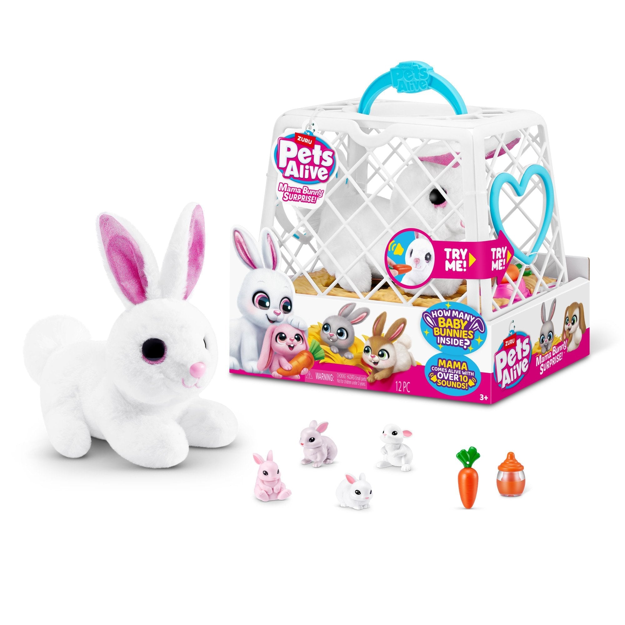 Zuru Pets Alive - Mama Bunny & Baby Sorpresa, Cuddly Toy Ordened Artículo 4894680036413.0