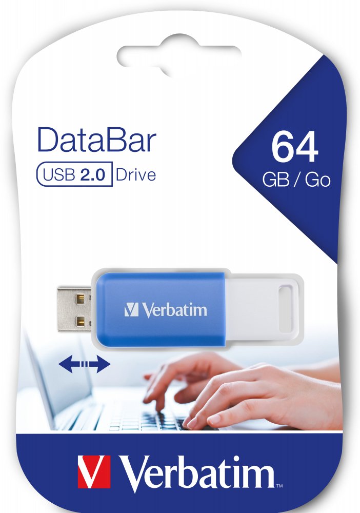 EAN 0023942494553 - Verbatim V DataBar unidad flash USB 64 GB USB tipo A 2.0 Azul imagen 3