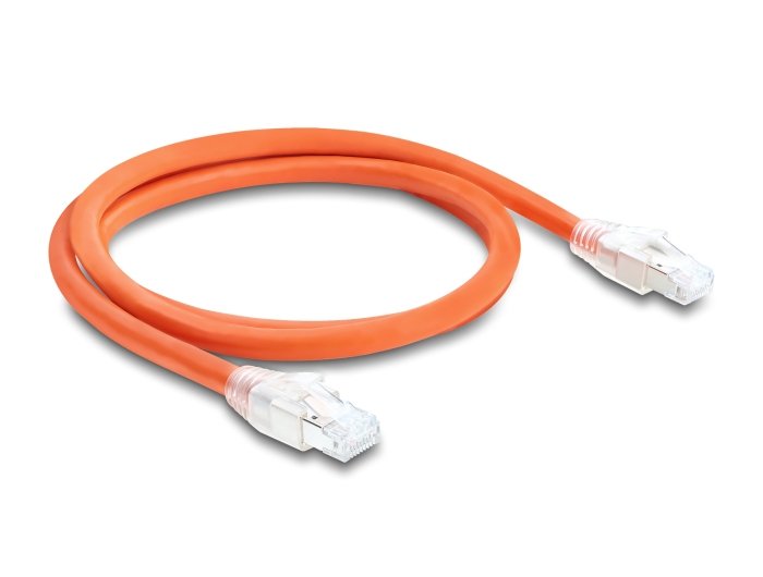 Delock Rj45 Cable De Red Cat.8.1s Ftp 1m Hasta 40 Gbps Naranja