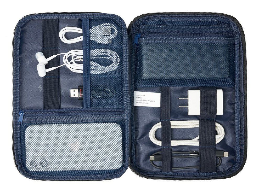 Rivacase 5633 Organizador Viaje Cables Negro Gran