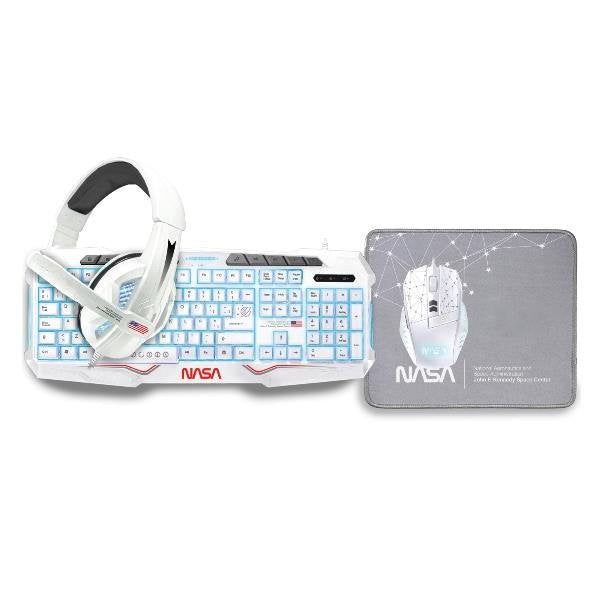 Nasa Kit Gaming Andromeda 4 En 1 Teclado Español + Ratón + Alfombrilla + Auriculares