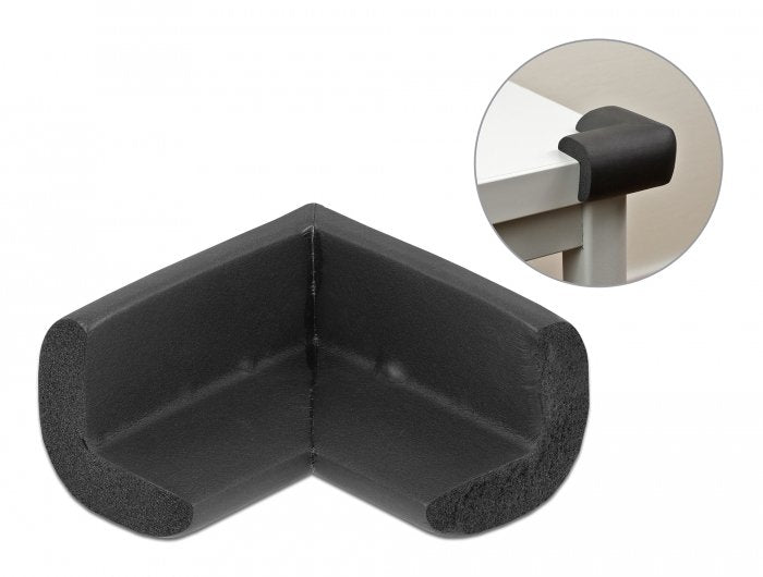 Delock Protector De Bordes De Espuma Autoadhesivo 56 X 56 X 33 Mm Negro