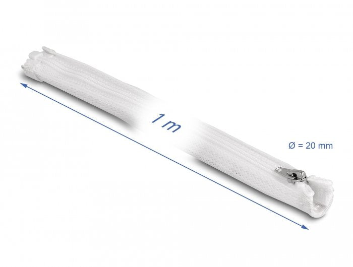 Delock 20821 Manga Trenzada Con Cremallera 1mx20mm Blanco