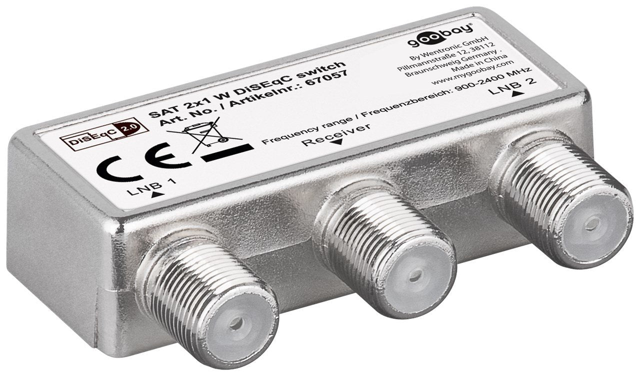 EAN 4040849670572 - Goobay 67057 cable divisor y combinador Divisor de señal para cable coaxial Plata imagen 3
