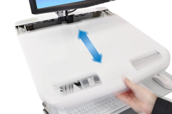 Ergotron Styleview Emr Cart With Lcd Pivot, Life Powered, Eu Carro Multimedia Aluminio, Gris, Blanco Panel Plano