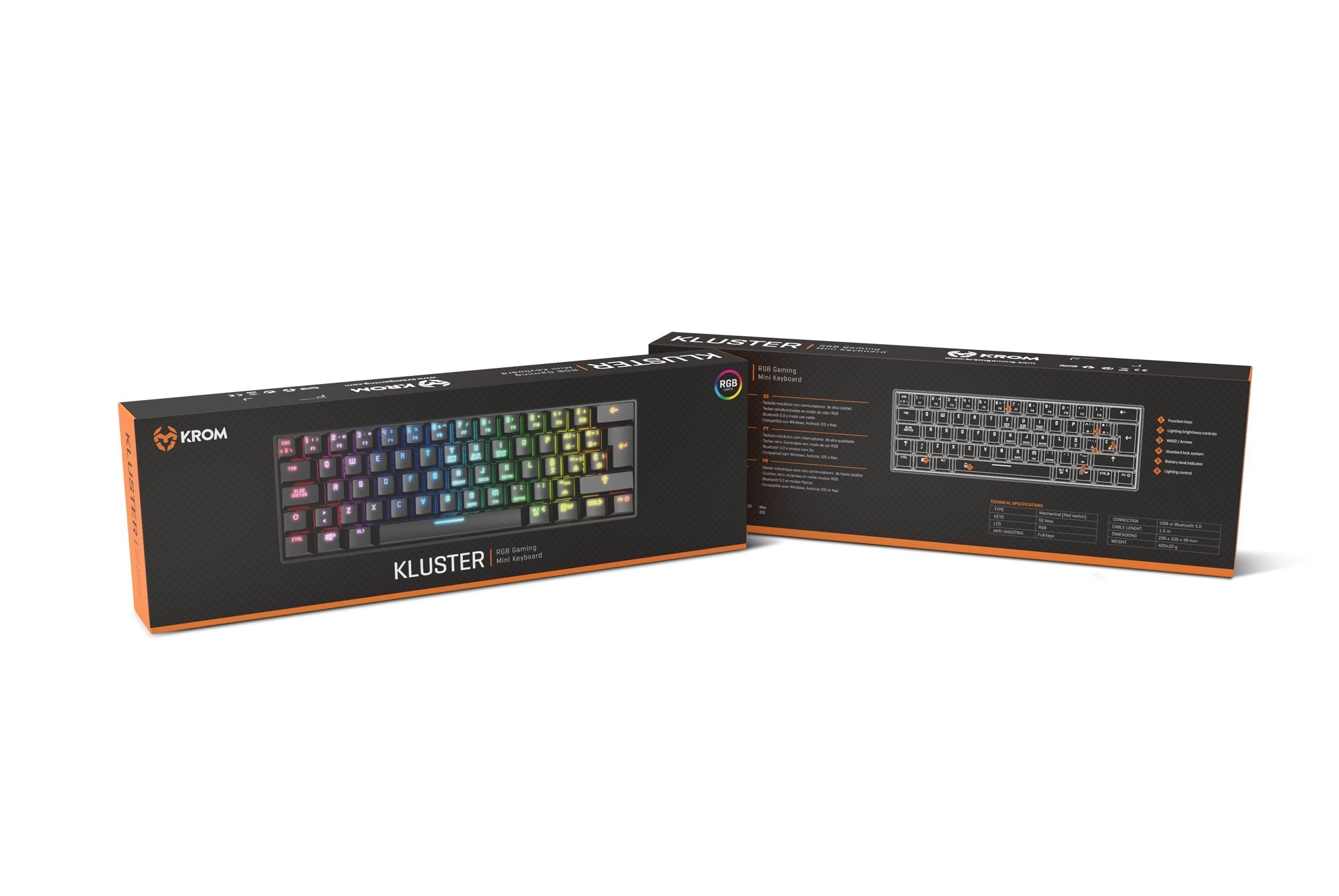 Krom Teclado Gaming Kluster Rgb Mini Keyboard