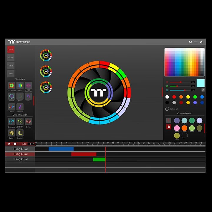Thermaltake Riing Quad 14 Rgb Radiator Pack 3 Ventiladores Edición Premium Negro