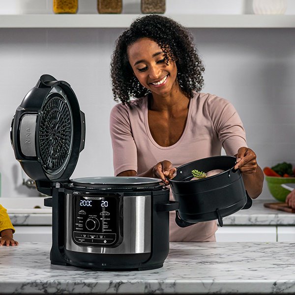 Ninja Op500eu Foodi Max Multi-Cooker Olla A Presión, Negro Y Plateado