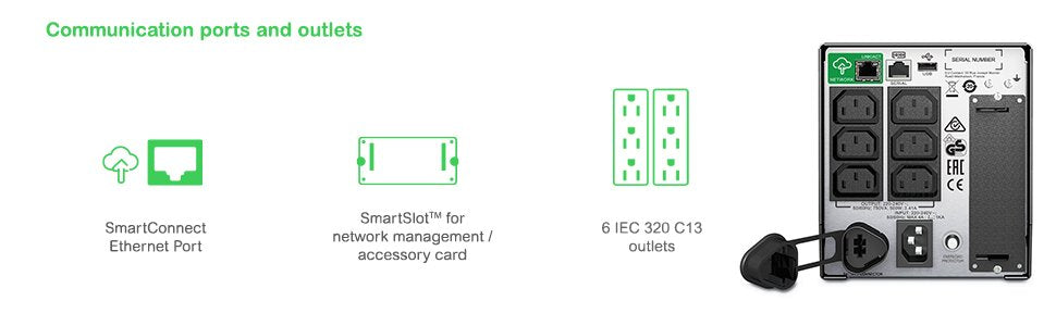 EAN 0731304340317 - APC SMT750IC sistema de alimentación ininterrumpida (UPS) Línea interactiva 0,75 kVA 500 W 6 salidas AC imagen 10