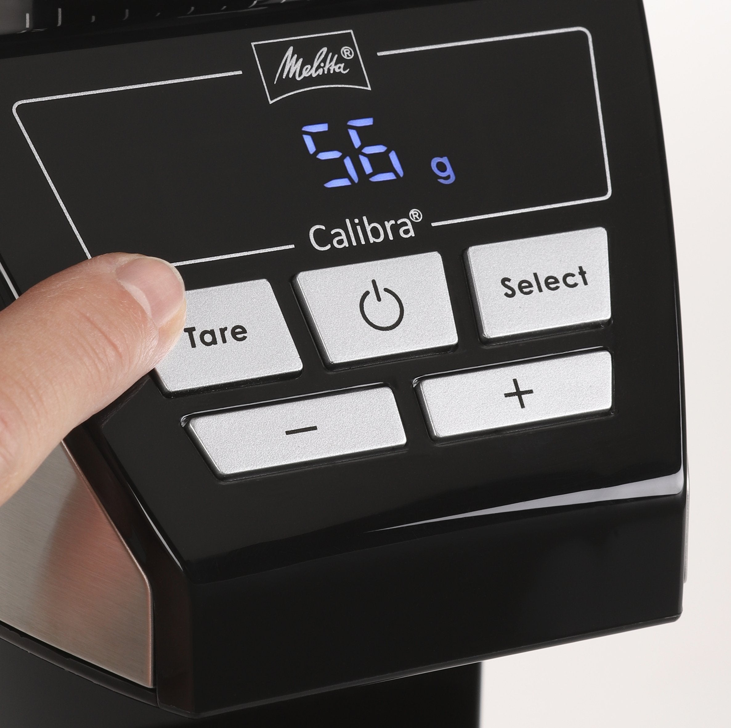Molinillo De Café Melitta Calibra 1027-01 Eléctrico Cónico Con 39 Ajustes De Molienda, Apto Para Distintas Cafeteras, Moledor De Café Con Báscula Digital Y Pantalla Lcd, 200?G, Negro