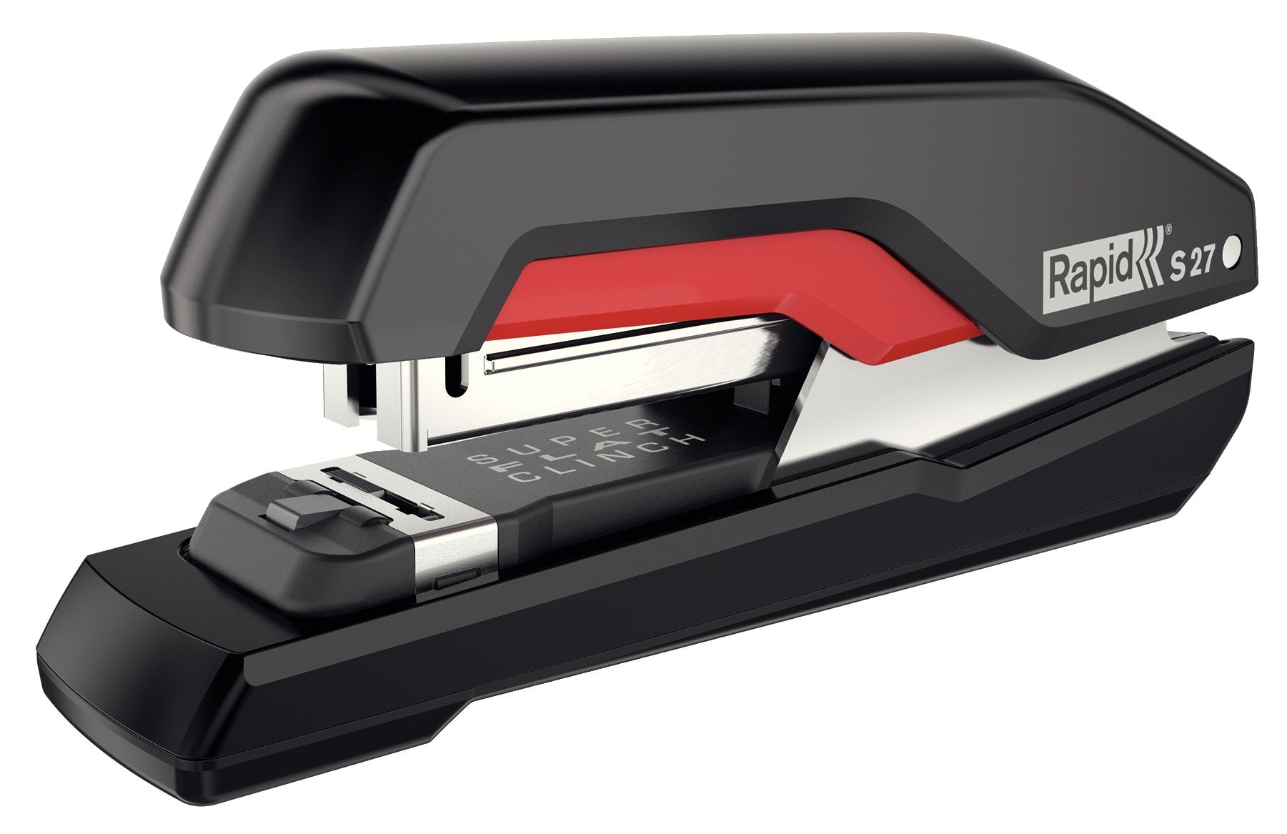 Rapid S27 Grapadora De Sobremesa Compacta - Hasta 30 Hojas - Para Grapas 24/6, 26/6 - Negro/Rojo