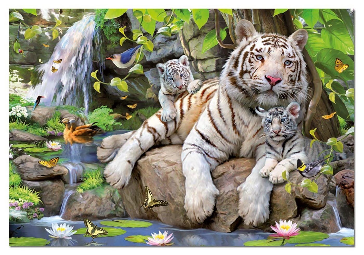 Puzzle Tigre Blancos De Bengala 1000pzs