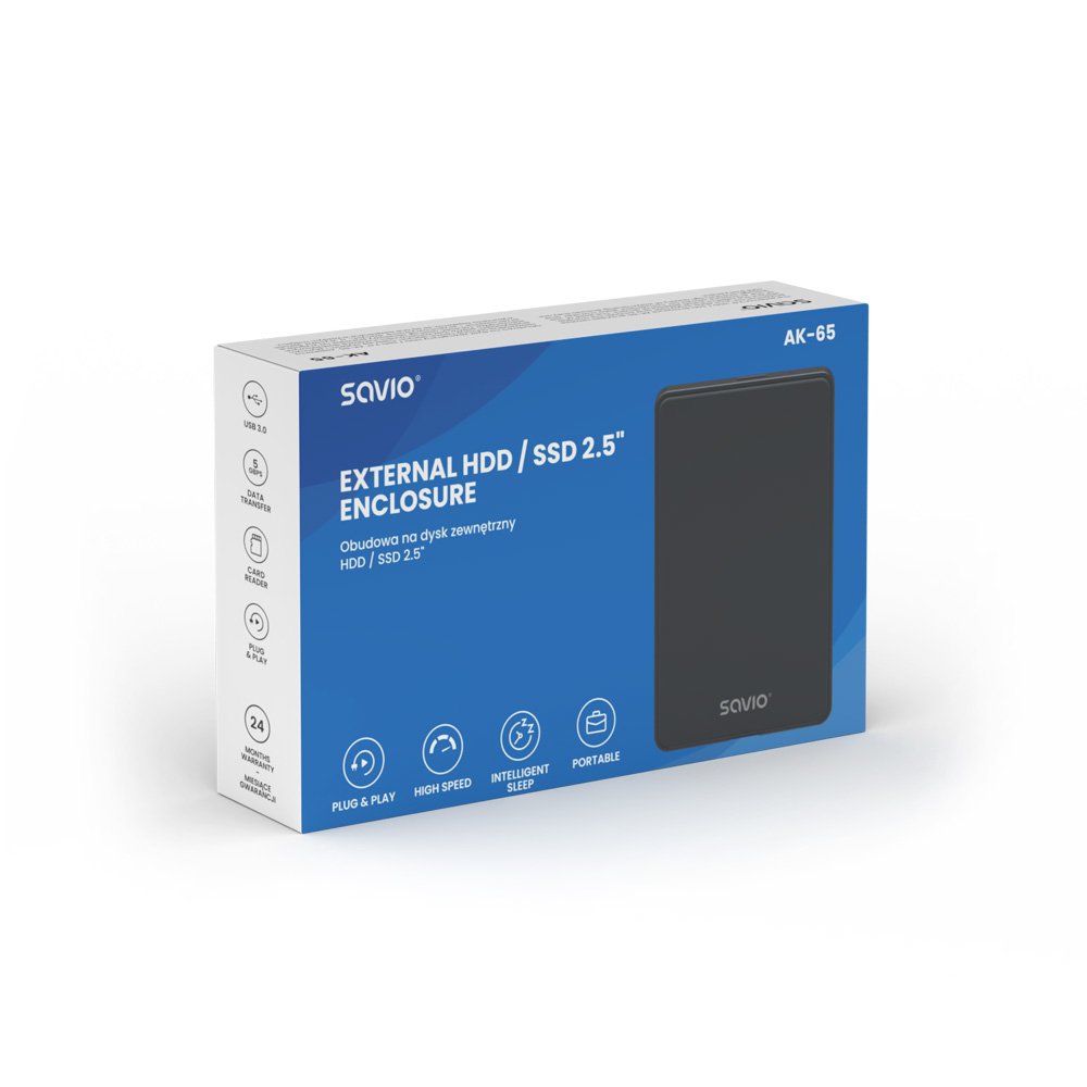 EAN 5901986048169 - Savio AK-65 caja para disco duro externo Carcasa de disco duro/SSD Negro 2.5" imagen 7