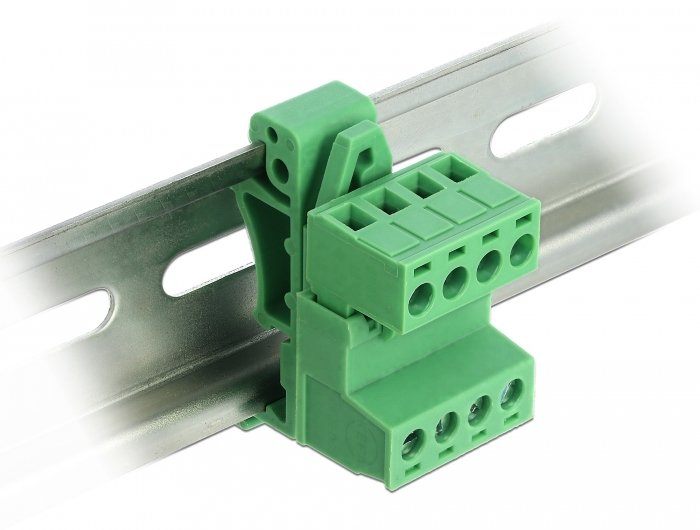 Terminalblock Set Für Hutschienen 4 Pin Mit Rastermass 5,08 Mm Gewinkelt